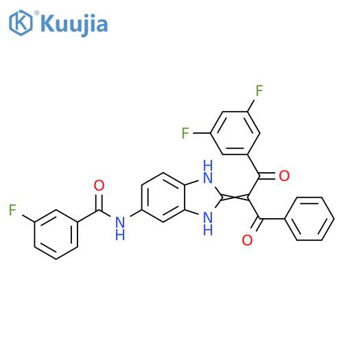 Benzamide,N-[2-[1-benzoyl-2-(3,5-difluorophenyl)-2-oxoethylidene]-2,3-dihydro-1H-benzimidazol-5-yl]-3-fluoro- structure