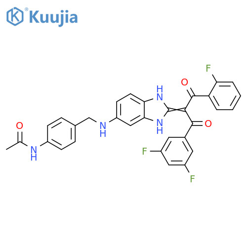 Acetamide,N-[4-[[[2-[1-(3,5-difluorobenzoyl)-2-(2-fluorophenyl)-2-oxoethylidene]-2,3-dihydro-1H-benzimidazol-5-yl]amino]methyl]phenyl]- structure