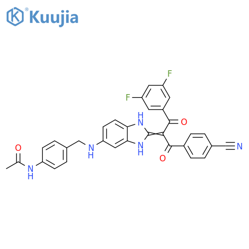 Acetamide,N-[4-[[[2-[1-(4-cyanobenzoyl)-2-(3,5-difluorophenyl)-2-oxoethylidene]-2,3-dihydro-1H-benzimidazol-5-yl]amino]methyl]phenyl]- structure