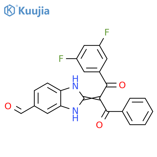 1H-Benzimidazole-5-carboxaldehyde,2-[1-benzoyl-2-(3,5-difluorophenyl)-2-oxoethylidene]-2,3-dihydro- structure