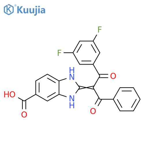 1H-Benzimidazole-5-carboxylic acid,2-[1-benzoyl-2-(3,5-difluorophenyl)-2-oxoethylidene]-2,3-dihydro- structure