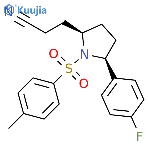 2-Pyrrolidinepropanenitrile,5-(4-fluorophenyl)-1-[(4-methylphenyl)sulfonyl]-, (2R,5S)-rel- structure