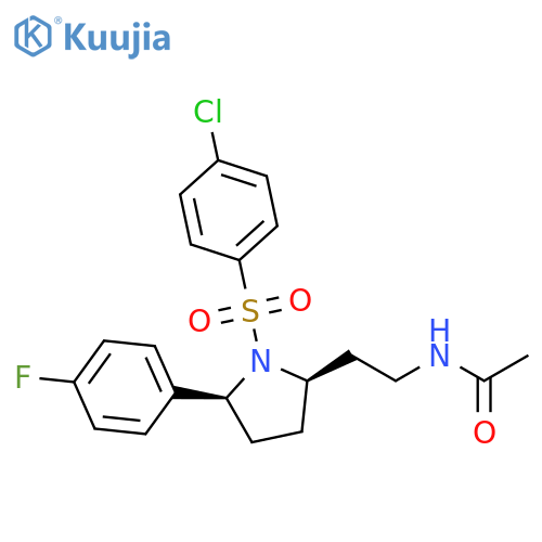 Acetamide,N-[2-[(2R,5S)-1-[(4-chlorophenyl)sulfonyl]-5-(4-fluorophenyl)-2-pyrrolidinyl]ethyl]-, rel- structure