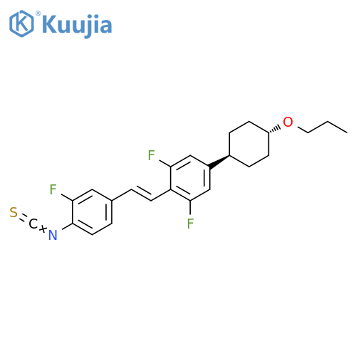 Benzene,1,3-difluoro-2-[(1E)-2-(3-fluoro-4-isothiocyanatophenyl)ethenyl]-5-(trans-4-propoxycyclohexyl)- structure