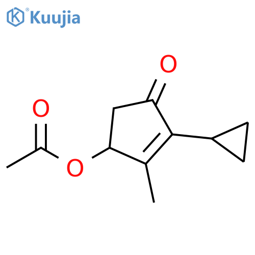 2-Cyclopenten-1-one, 4-(acetyloxy)-2-cyclopropyl-3-methyl- structure