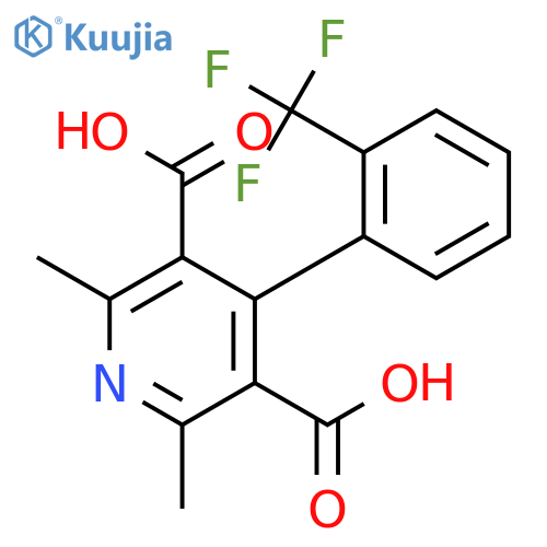 2,6-dimethyl-4-(2-trifluoromethyl-phenyl)-pyridine-3,5-dicarboxylic acid structure
