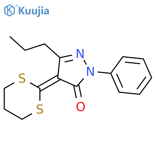 3H-Pyrazol-3-one,4-(1,3-dithian-2-ylidene)-2,4-dihydro-2-phenyl-5-propyl- structure