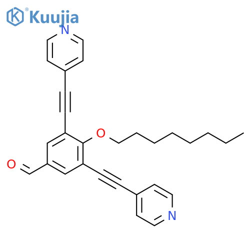 Benzaldehyde, 4-(octyloxy)-3,5-bis(4-pyridinylethynyl)- structure
