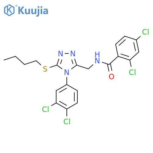 N-{5-(butylsulfanyl)-4-(3,4-dichlorophenyl)-4H-1,2,4-triazol-3-ylmethyl}-2,4-dichlorobenzamide structure