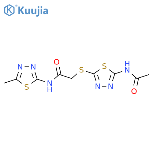 2-(5-acetamido-1,3,4-thiadiazol-2-yl)sulfanyl-N-(5-methyl-1,3,4-thiadiazol-2-yl)acetamide structure