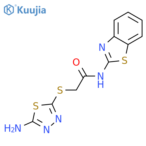 <br>2-[(5-amino-1,3,4-thiadiazol-2-yl)sulfanyl]-N-(1,3-benzothiazol-2-yl)acetam ide structure