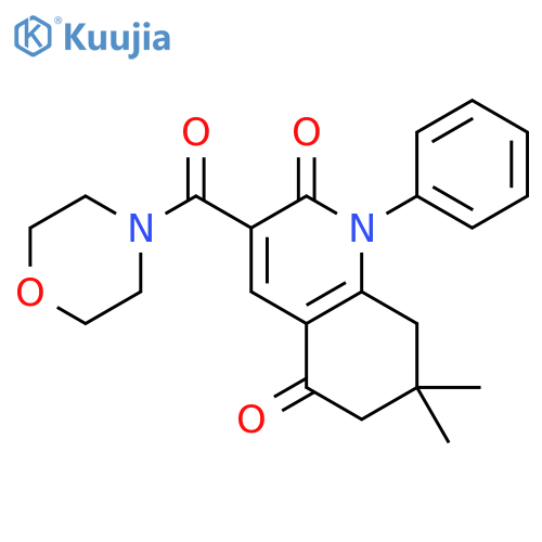 <br>7,7-Dimethyl-3-(morpholine-4-carbonyl)-1-phenyl-7,8-dihydro-1H,6H-quinoline -2,5-dione structure