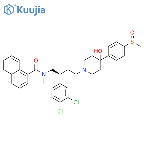 1-Naphthalenecarboxamide,N-[(2S)-2-(3,4-dichlorophenyl)-4-[4-hydroxy-4-[4-(methylsulfinyl)phenyl]-1-piperidinyl]butyl]-N-methyl- structure