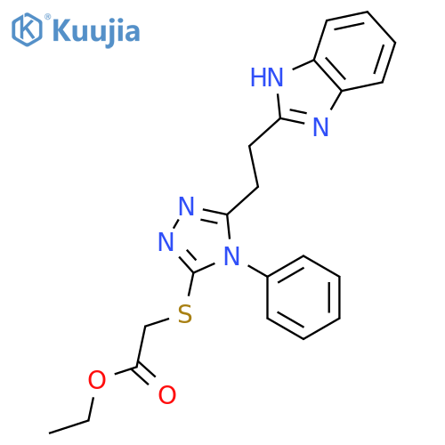 ethyl ({5-[2-(1H-benzimidazol-2-yl)ethyl]-4-phenyl-4H-1,2,4-triazol-3-yl}sulfanyl)acetate structure