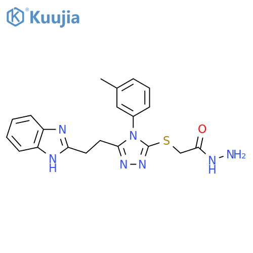 2-({5-[2-(1H-benzimidazol-2-yl)ethyl]-4-(3-methylphenyl)-4H-1,2,4-triazol-3-yl}sulfanyl)acetohydrazide structure
