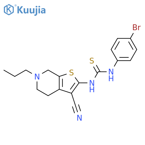 Thiourea,N-(4-bromophenyl)-N'-(3-cyano-4,5,6,7-tetrahydro-6-propylthieno[2,3-c]pyridin-2-yl)- structure