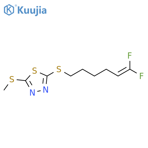 1,3,4-Thiadiazole, 2-[(6,6-difluoro-5-hexenyl)thio]-5-(methylthio)- structure