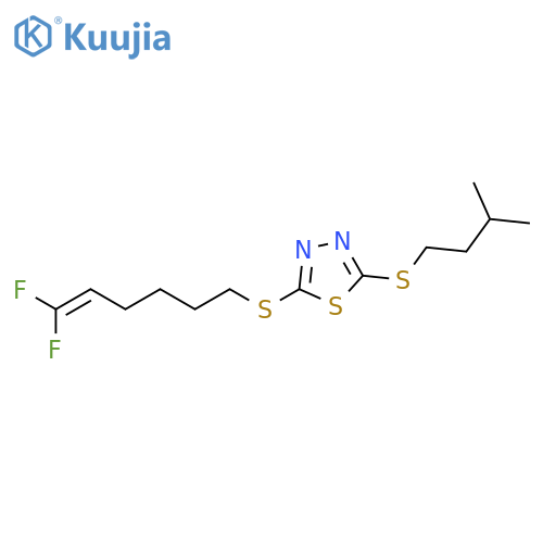 1,3,4-Thiadiazole, 2-[(6,6-difluoro-5-hexenyl)thio]-5-[(3-methylbutyl)thio]- structure