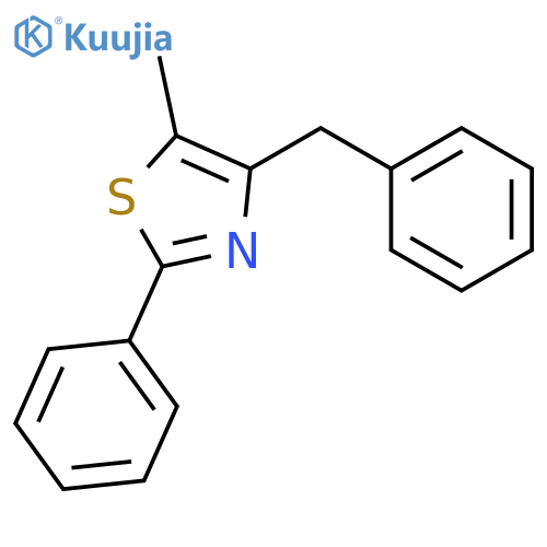 Thiazole, 5-methyl-2-phenyl-4-(phenylmethyl)- structure