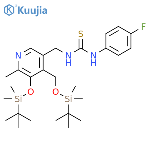 Thiourea,N-[[5-[[(1,1-dimethylethyl)dimethylsilyl]oxy]-4-[[[(1,1-dimethylethyl)dimethylsilyl]oxy]methyl]-6-methyl-3-pyridinyl]methyl]-N'-(4-fluorophenyl)- structure