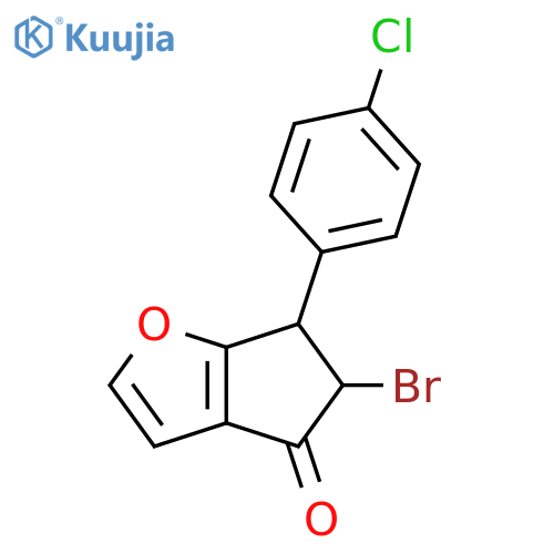 4H-Cyclopenta[b]furan-4-one, 5-bromo-6-(4-chlorophenyl)-5,6-dihydro- structure