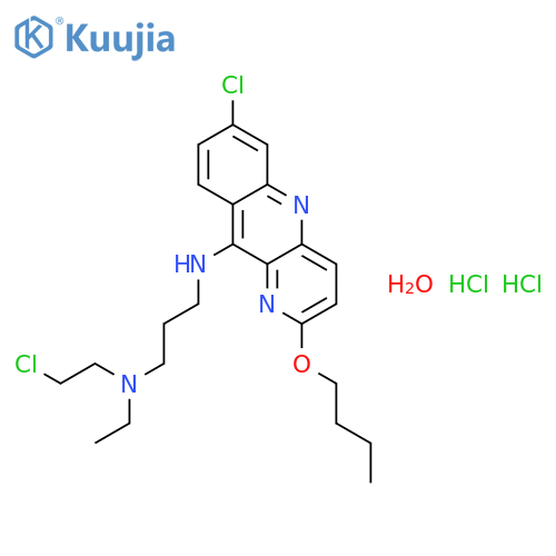 N'-(2-butoxy-7-chlorobenzo[b][1,5]naphthyridin-10-yl)-N-(2-chloroethyl)-N-ethylpropane-1,3-diamine dihydrochloride hydrate structure