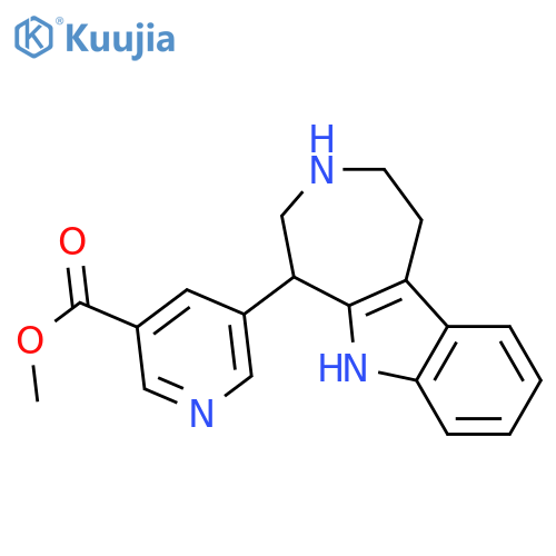 3-Pyridinecarboxylicacid, 5-(1,2,3,4,5,6-hexahydroazepino[4,5-b]indol-5-yl)-, methyl ester, (-)- structure