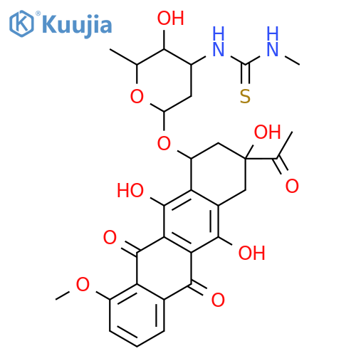1-[6-[(3-acetyl-3,5,12-trihydroxy-10-methoxy-6,11-dioxo-2,4-dihydro-1h-tetracen-1-yl)oxy]-3-hydroxy-2-methyloxan-4-yl]-3-methylthiourea structure