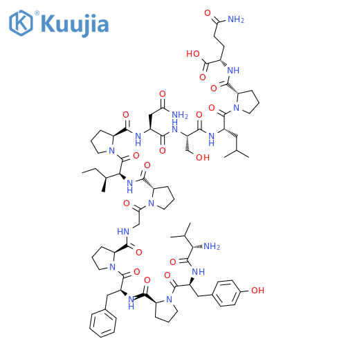 L-Glutamine,L-valyl-L-tyrosyl-L-prolyl-L-phenylalanyl-L-prolylglycyl-L-prolyl-L-isoleucyl-L-prolyl-L-asparaginyl-L-seryl-L-leucyl-L-prolyl- structure