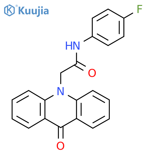 N-(4-fluorophenyl)-2-(9-oxo-9,10-dihydroacridin-10-yl)acetamide structure