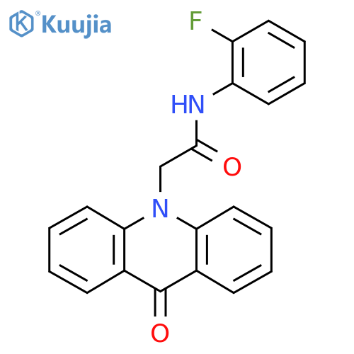 N-(2-fluorophenyl)-2-(9-oxo-9,10-dihydroacridin-10-yl)acetamide structure