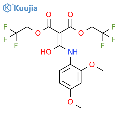 Propanedioic acid, [[(2,4-dimethoxyphenyl)amino]hydroxymethylene]-,bis(2,2,2-trifluoroethyl) ester structure