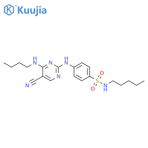 Benzenesulfonamide,4-[[4-(butylamino)-5-cyano-2-pyrimidinyl]amino]-N-pentyl- structure