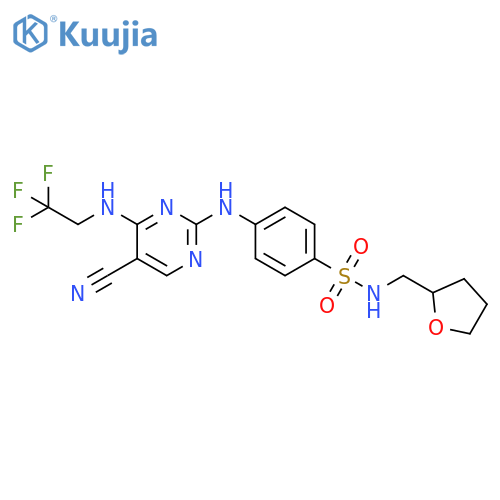 Benzenesulfonamide,4-[[5-cyano-4-[(2,2,2-trifluoroethyl)amino]-2-pyrimidinyl]amino]-N-[(tetrahydro-2-furanyl)methyl]- structure