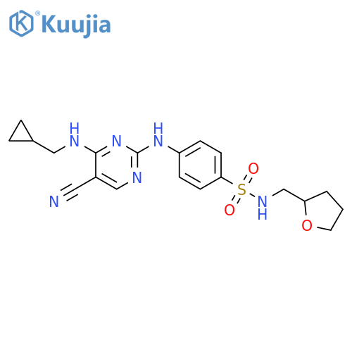 Benzenesulfonamide,4-[[5-cyano-4-[(cyclopropylmethyl)amino]-2-pyrimidinyl]amino]-N-[(tetrahydro-2-furanyl)methyl]- structure