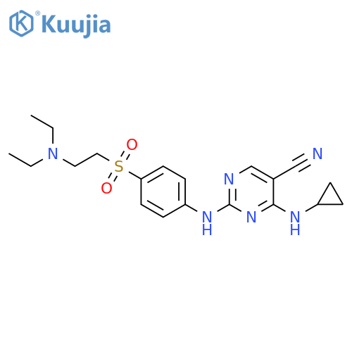 5-Pyrimidinecarbonitrile,4-(cyclopropylamino)-2-[[4-[[2-(diethylamino)ethyl]sulfonyl]phenyl]amino]- structure