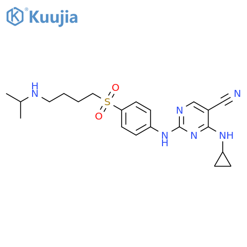 5-Pyrimidinecarbonitrile,4-(cyclopropylamino)-2-[[4-[[4-[(1-methylethyl)amino]butyl]sulfonyl]phenyl]amino]- structure