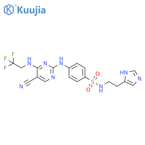 Benzenesulfonamide,4-[[5-cyano-4-[(2,2,2-trifluoroethyl)amino]-2-pyrimidinyl]amino]-N-[2-(1H-imidazol-4-yl)ethyl]- structure