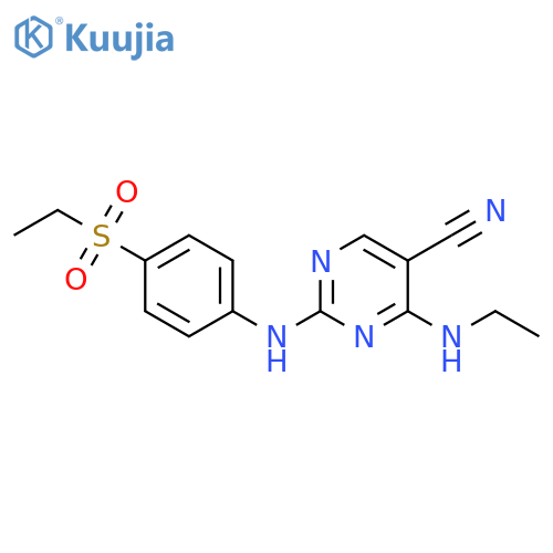 5-Pyrimidinecarbonitrile,4-(ethylamino)-2-[[4-(ethylsulfonyl)phenyl]amino]- structure