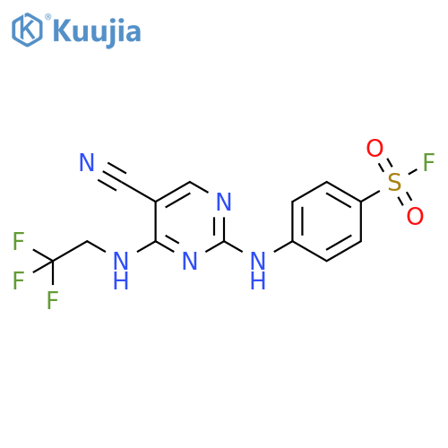 Benzenesulfonyl fluoride,4-[[5-cyano-4-[(2,2,2-trifluoroethyl)amino]-2-pyrimidinyl]amino]- structure