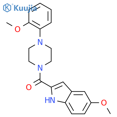 Piperazine, 1-[(5-methoxy-1H-indol-2-yl)carbonyl]-4-(2-methoxyphenyl)- structure