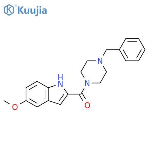Piperazine, 1-[(5-methoxy-1H-indol-2-yl)carbonyl]-4-(phenylmethyl)- structure