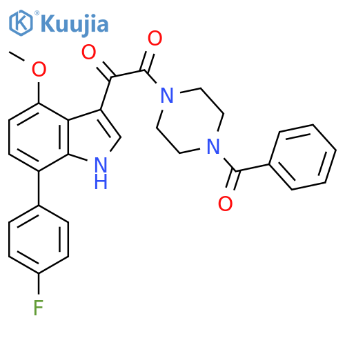 Piperazine,1-benzoyl-4-[[7-(4-fluorophenyl)-4-methoxy-1H-indol-3-yl]oxoacetyl]- structure