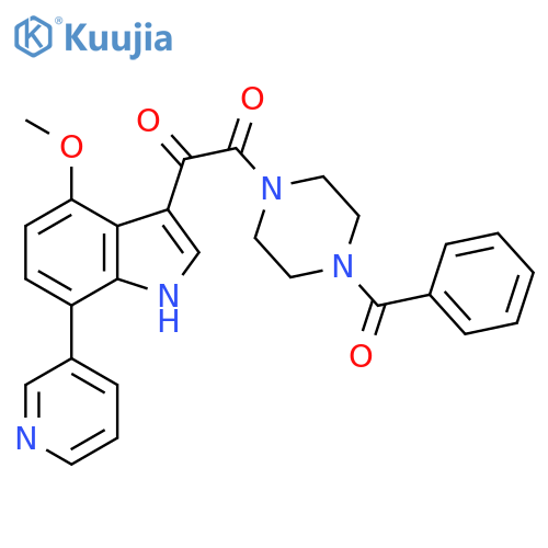 Piperazine,1-benzoyl-4-[[4-methoxy-7-(3-pyridinyl)-1H-indol-3-yl]oxoacetyl]- structure