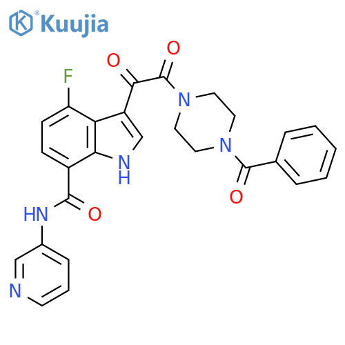 1H-Indole-7-carboxamide,3-[(4-benzoyl-1-piperazinyl)oxoacetyl]-4-fluoro-N-3-pyridinyl- structure