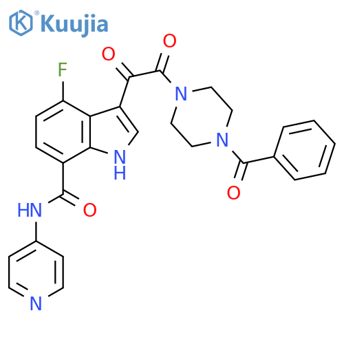1H-Indole-7-carboxamide,3-[(4-benzoyl-1-piperazinyl)oxoacetyl]-4-fluoro-N-4-pyridinyl- structure