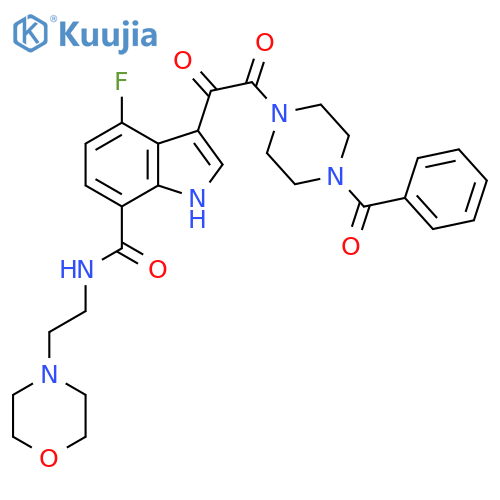1H-Indole-7-carboxamide,3-[(4-benzoyl-1-piperazinyl)oxoacetyl]-4-fluoro-N-[2-(4-morpholinyl)ethyl]- structure