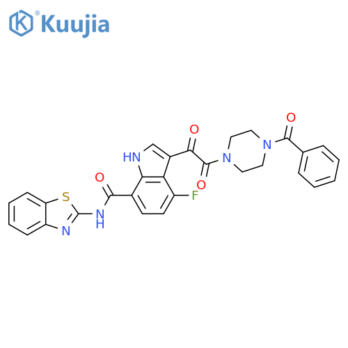 1H-Indole-7-carboxamide,N-2-benzothiazolyl-3-[(4-benzoyl-1-piperazinyl)oxoacetyl]-4-fluoro- structure
