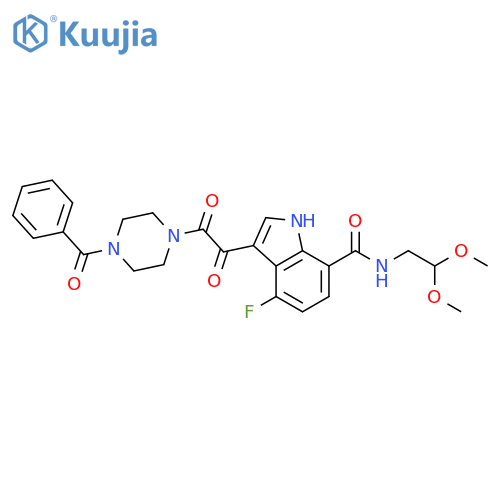 1H-Indole-7-carboxamide,3-[(4-benzoyl-1-piperazinyl)oxoacetyl]-N-(2,2-dimethoxyethyl)-4-fluoro- structure