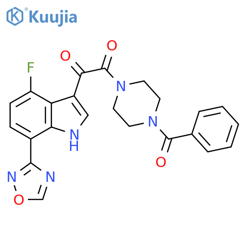 Piperazine,1-benzoyl-4-[[4-fluoro-7-(1,2,4-oxadiazol-3-yl)-1H-indol-3-yl]oxoacetyl]- structure